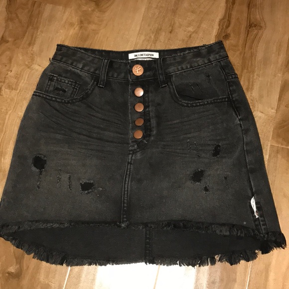 one teaspoon black denim skirt